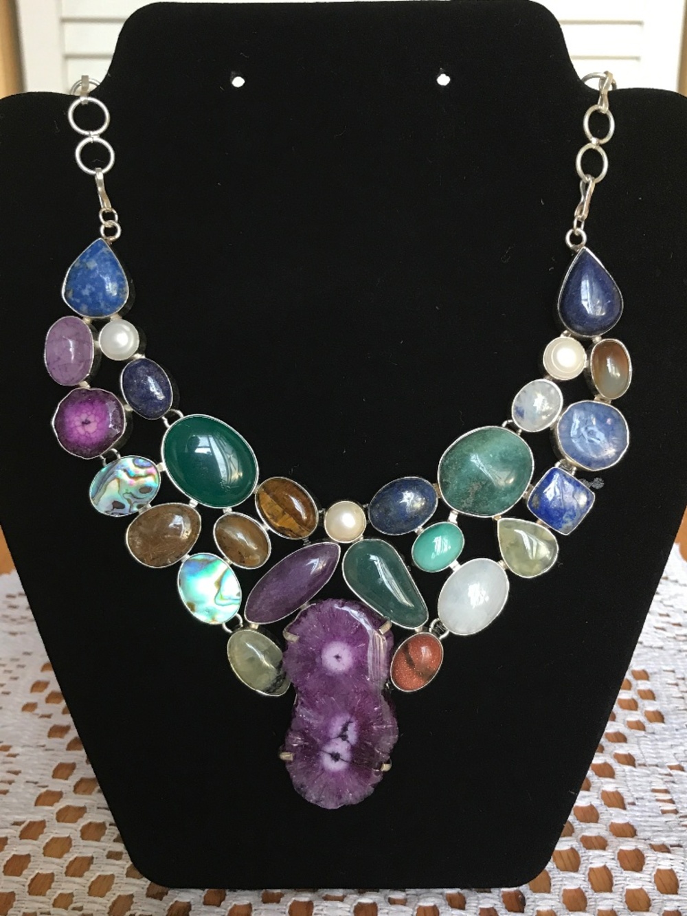 Pearl & Gemstone Necklace- EUC! - Picture 1 of 11